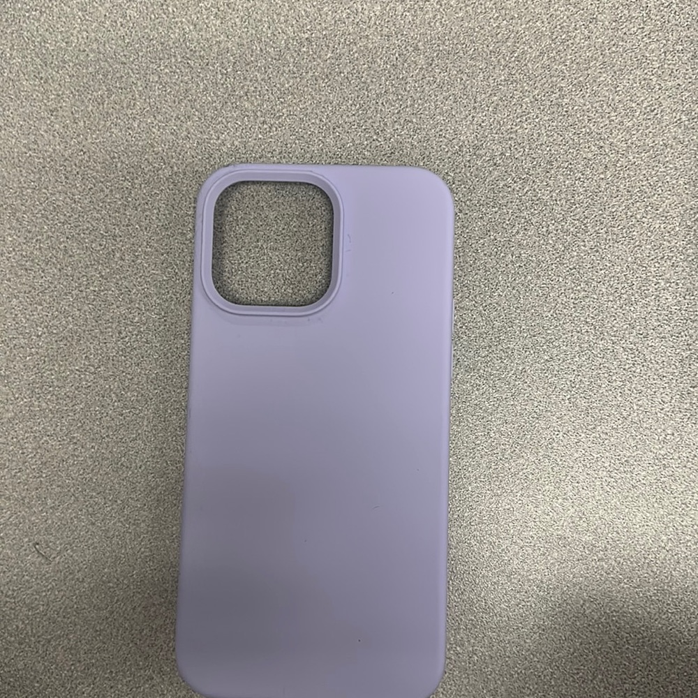 This is a new iPhone 14  Pro Max purple silicone phone case.
